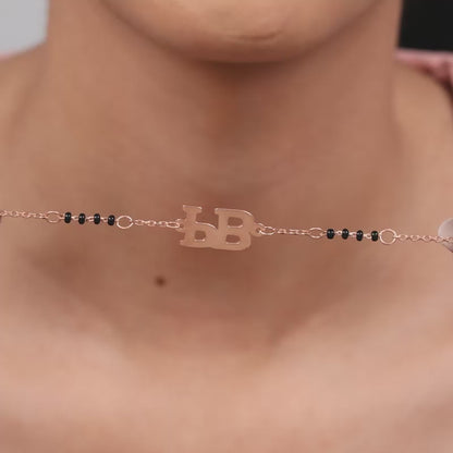Rose Gold Personalised Signature Initial Mangalsutra Bracelet