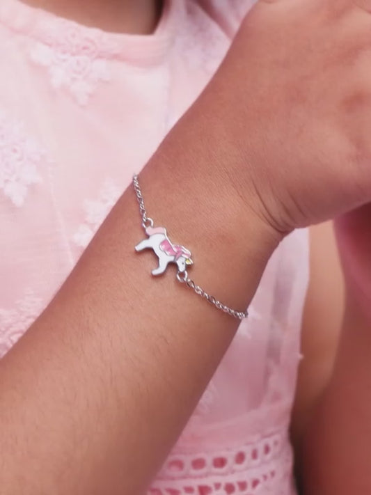 Silver Magical Unicorn Kids Bracelet (2 - 8 Years)