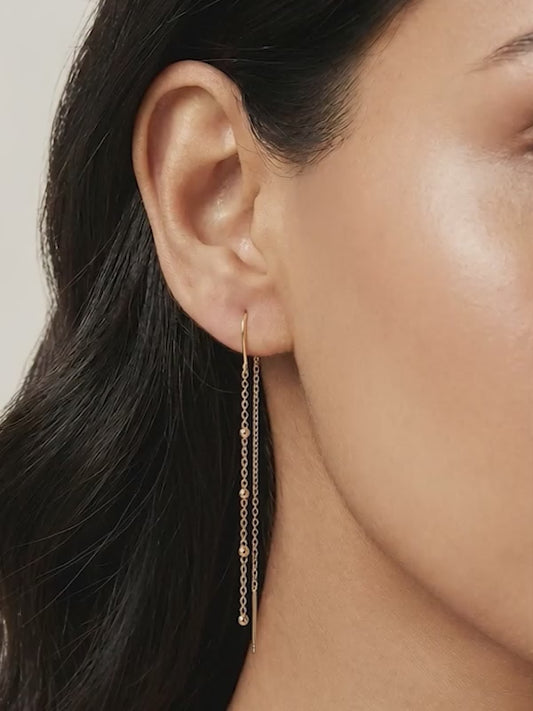 Golden Beadora Sui Dhaga Earrings