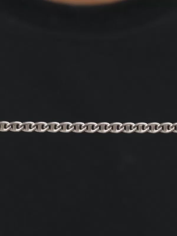 Silver Classic Curb Chain For Him