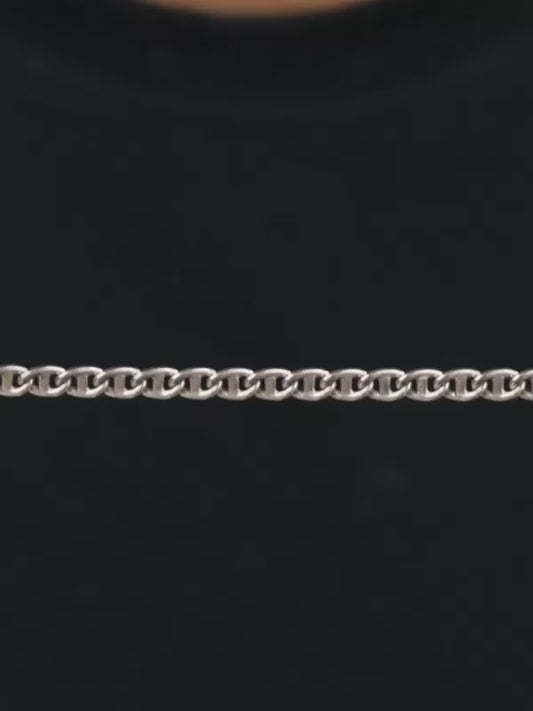 Silver Classic Curb Chain For Him
