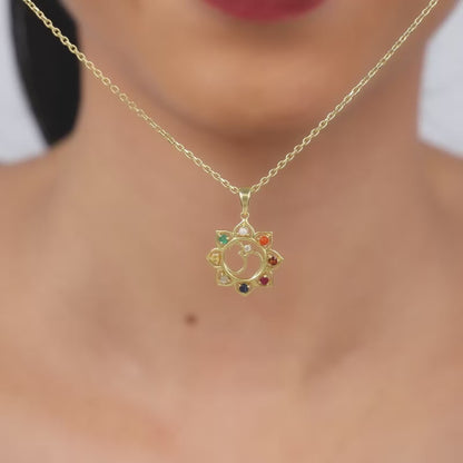 Golden Sunbeam Pendant with Link Chain