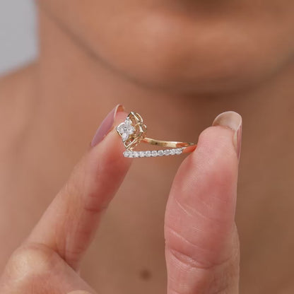 Gold Petal Spirit Lab Grown Diamond Ring