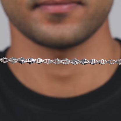 Silver Kite Beveled Chain For Him