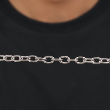 Silver Curb Chain For Him