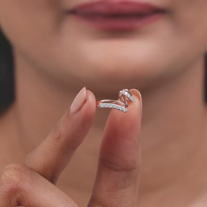 Rose Gold Spiral Lab Grown Diamond Ring