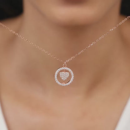 Rose Gold Rotatable You Complete Me Pendant With Link Chain