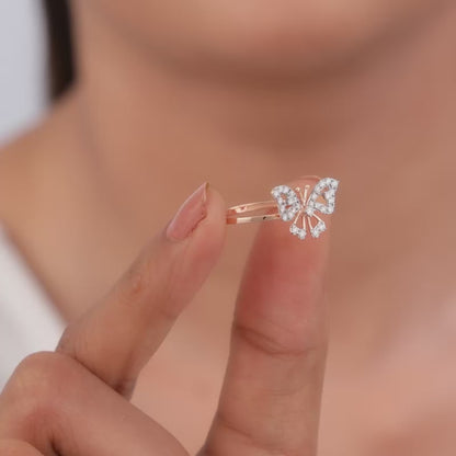 Rose Gold Butterfly Dreams Lab Grown Diamond Ring