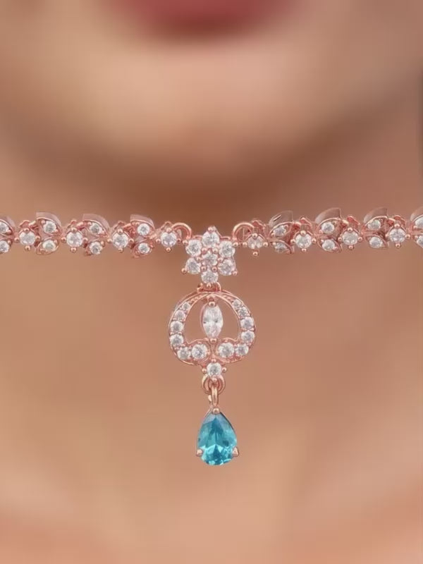 Golden Eternal Blue Necklace