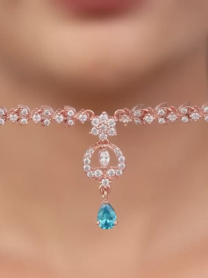 Golden Eternal Blue Necklace