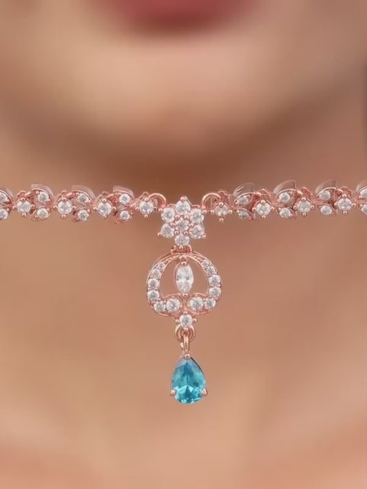Golden Eternal Blue Necklace