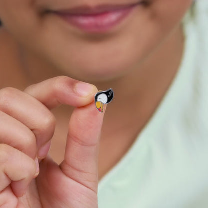 Silver Toucan Kids Stud Earrings