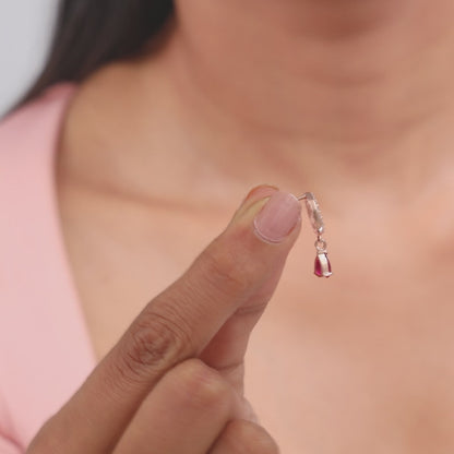 Rose Gold Circular Droplet Earrings