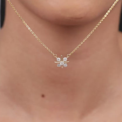 Gold Sunstar Lab Grown Diamond Necklace