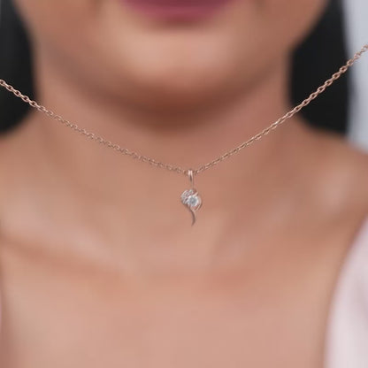 Rose Gold Cute Swirl Pendant With Link Chain