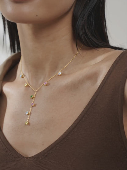 IXIA by GIVA Glow Theory Gold Plated Lariate Necklace