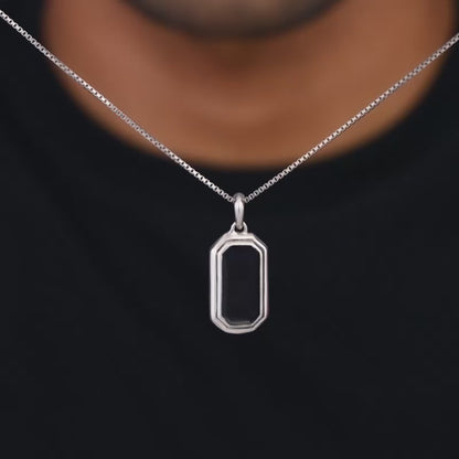 Silver Knight's Emblem Pendant with Box Chain For Him