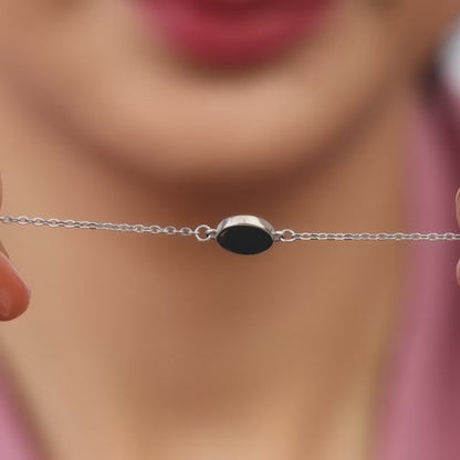 Silver Mystic Blue Bracelet