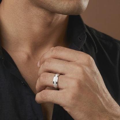 Silver Milstone Band For Him (Size 17)