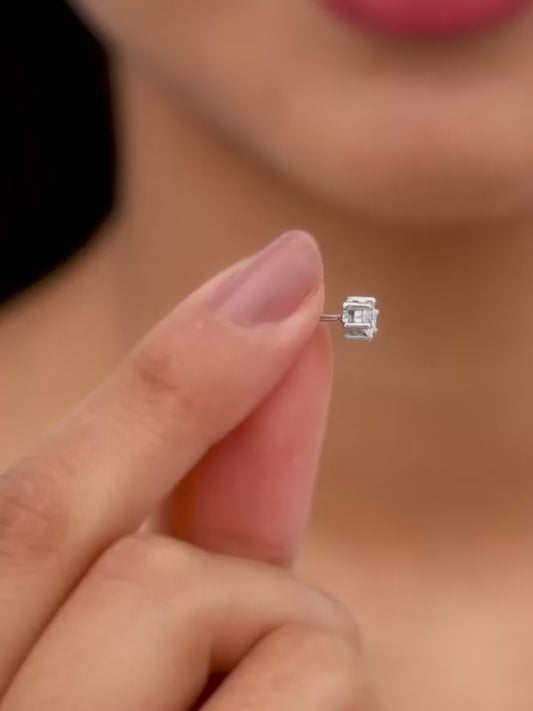 Silver Zircon Bubble Stud Earrings