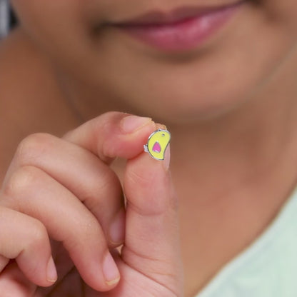 Silver Tweety Bird Kids Stud Earrings