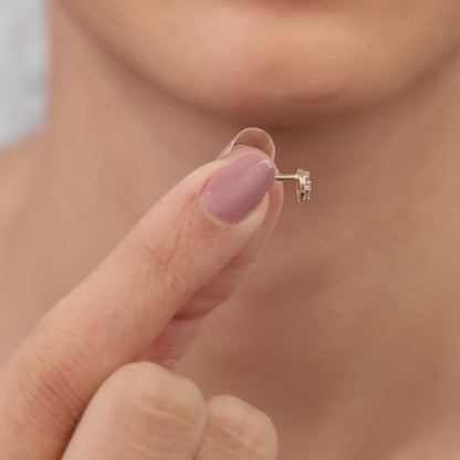 Gold Cute Lab Grown Diamond Stud Earrings