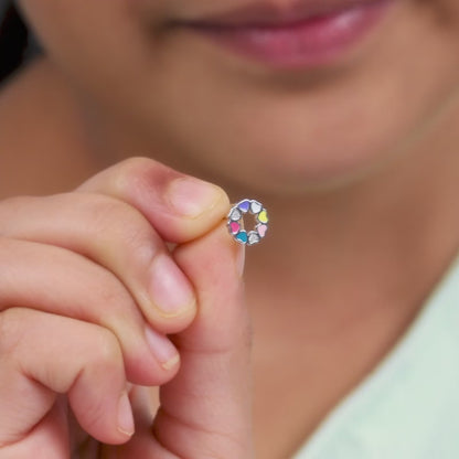 Silver Full of Hearts Kids Stud Earrings