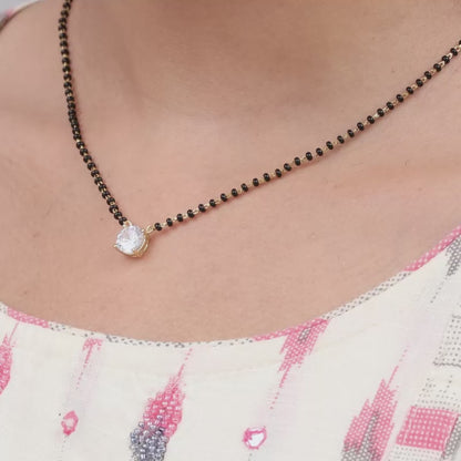 Golden Classic Solitaire Mangalsutra Set