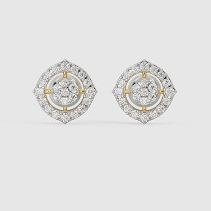 Gold Blossom Blend Diamond Earrings