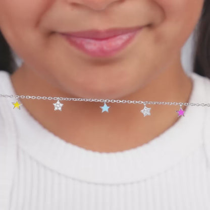 Silver Beautiful Stars Kids Bracelet (2- 8 years)