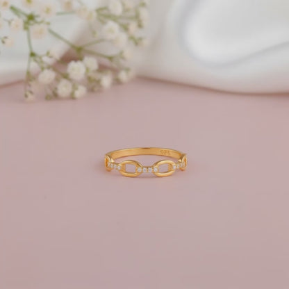 Golden Sunlit Petals Ring