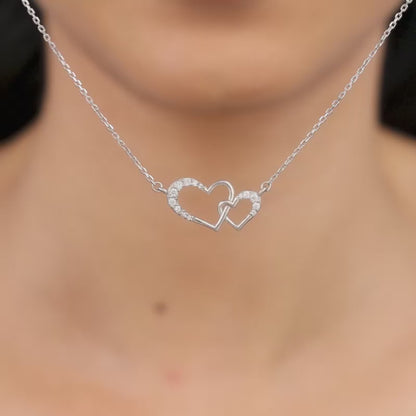 Silver Heart Interlocked Necklace