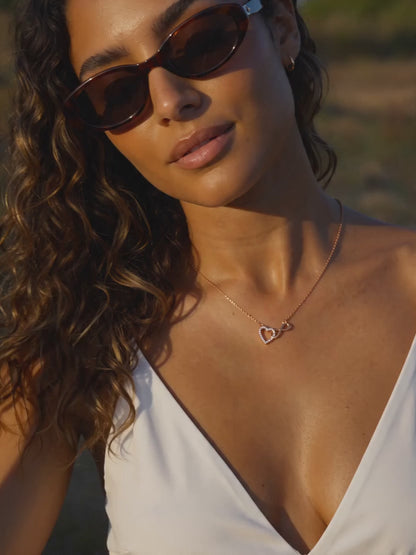 Rose Gold Sparkling Infinity Necklace