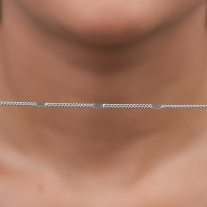 Silver Flat Curb Chain