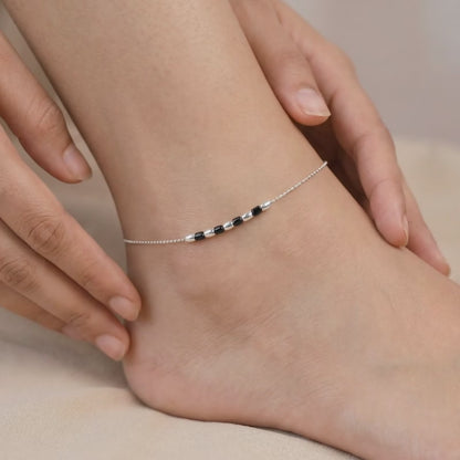 Silver Midnight Anklet