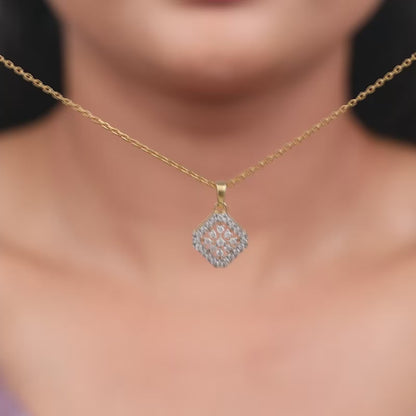 Gold Rhombelle Lab Grown Diamond Pendant