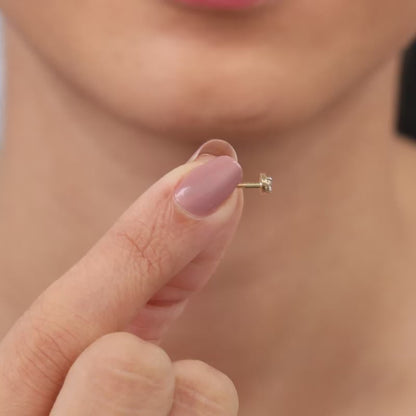 Gold Minnie Heart Lab Grown Diamond Earrings