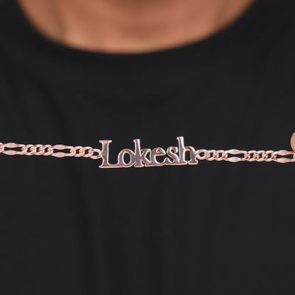 Rose Gold Personalised Name Bracelet For Him