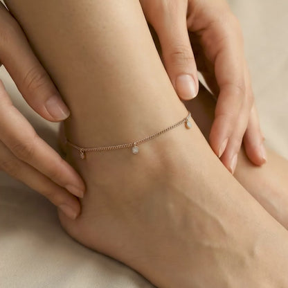 Rose Gold Luna Dot Anklet