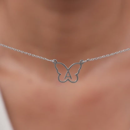 Silver Personalised Like a Butterfly Necklace