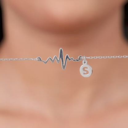 Silver Personalised Lifeline Initial Necklace