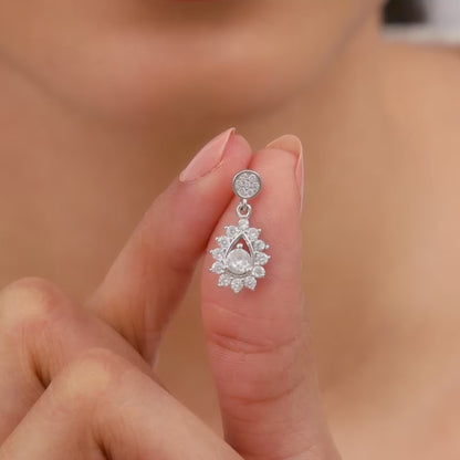 Silver Zircon Shimmer Drop Earrings