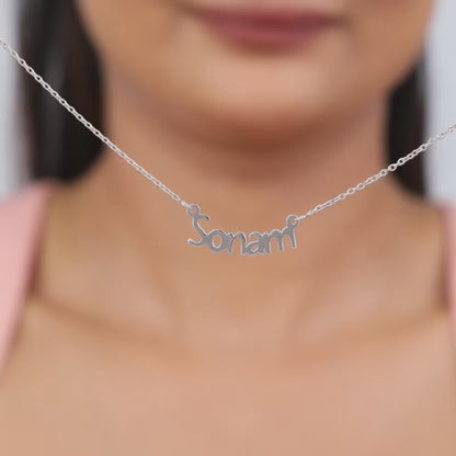 Silver Personalised Name in Bold Necklace