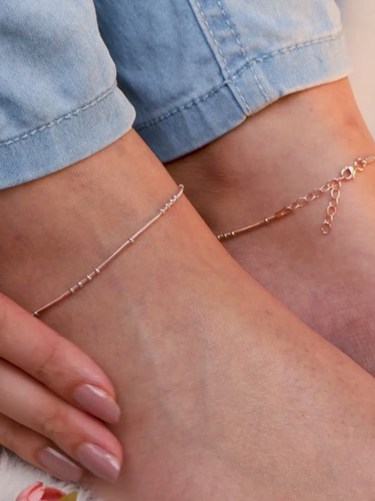 Dual Tone Dewdrop Anklet