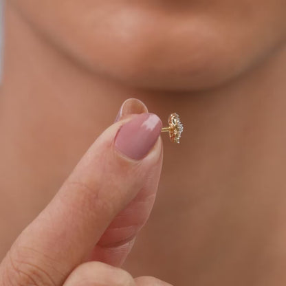 Gold Mosaic Lab Grown Diamond Nosepin