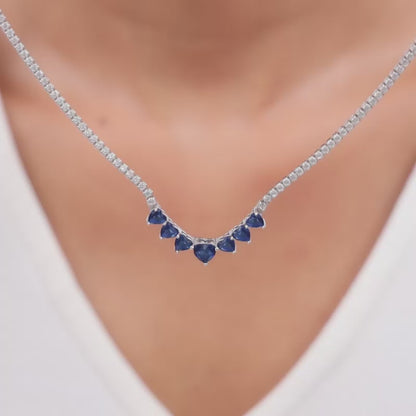 Silver Blue Heart Necklace