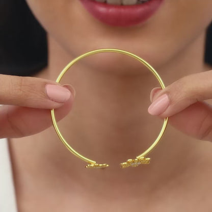 Golden Blooming Flower Cuff Bracelet