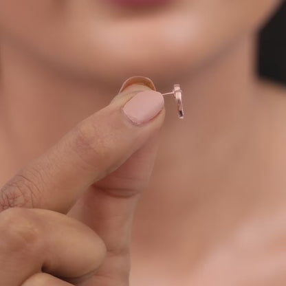 Rose Gold Infinite Love In Heart Earrings