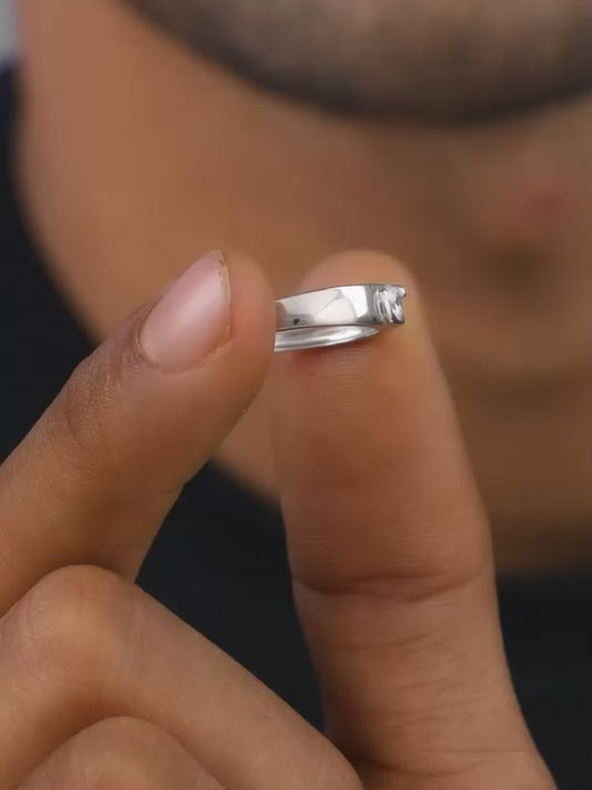 Silver Fibonacci Flow Ring For Him