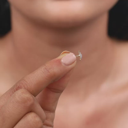 Gold Wavy Flower Diamond Earrings